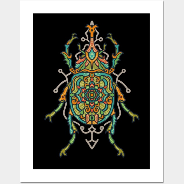 Mandala Beetle Wall Art by TambuStore